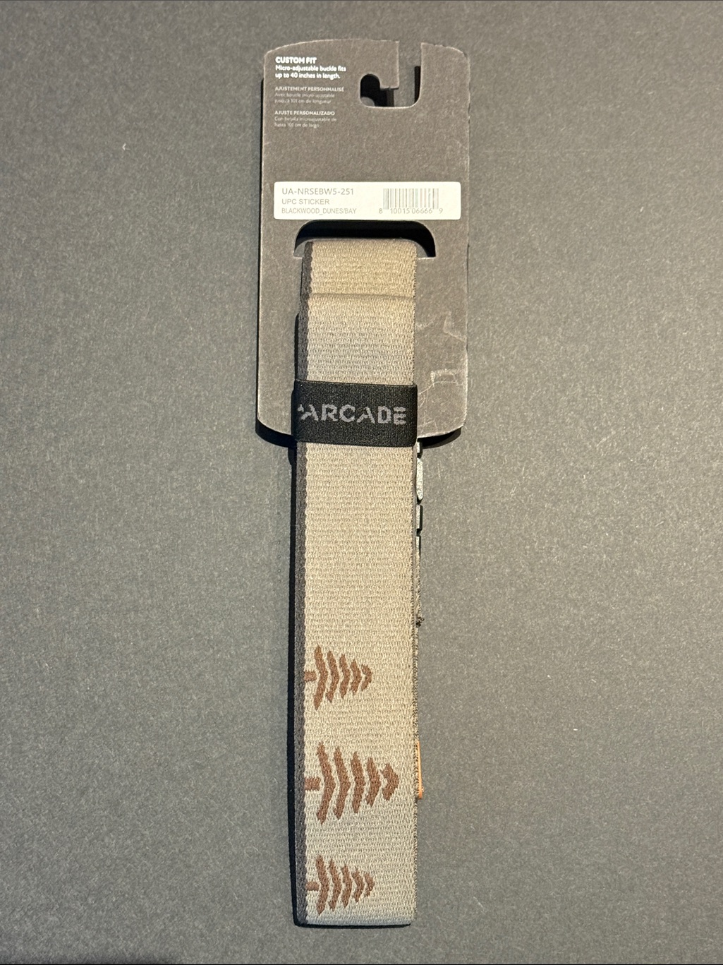 Arcade Stretch Belt In Taupe With Orange Tab — image 3 of 3